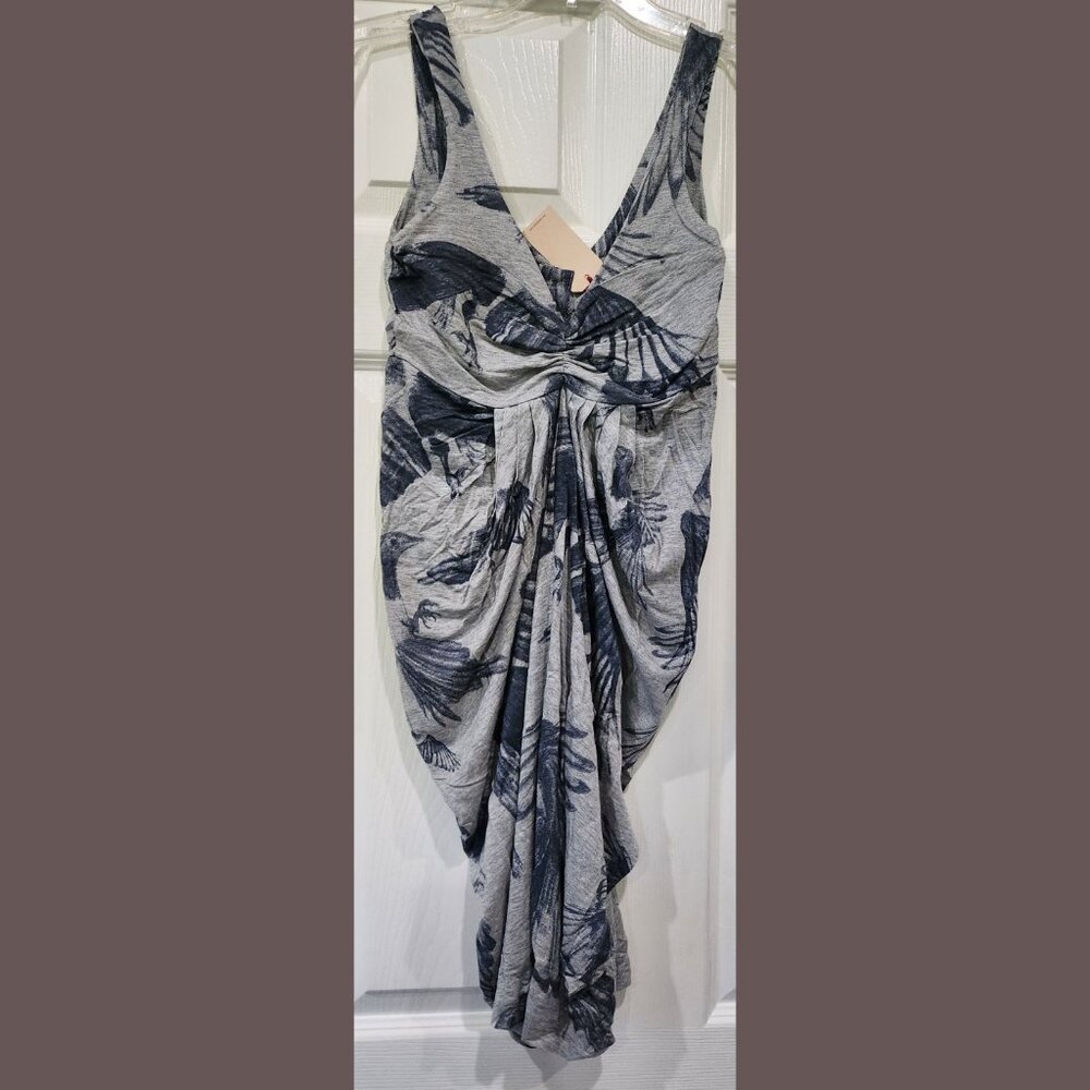 $185 NWT TED BAKER BIRD PRINT BACK BUTTON DRESS